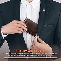 Vista 118 de RUNBOX - Carteras delgadas para hombre, cartera de piel con pinza para el dinero, cartera de bolsillo frontal con bloqueo RFID, tarjetero Negro