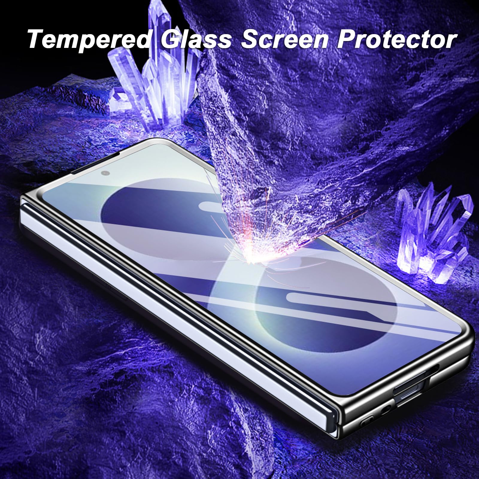 Dünne Hülle für Samsung Galaxy Z Fold 8 Ultra, Galvanik Gefrostet | All-inclusive Glas Bildschirm Objektiv Schutzhülle Leichte Luxus Geschäftlich Handyhülle,Blau,Fold 8 Ultra