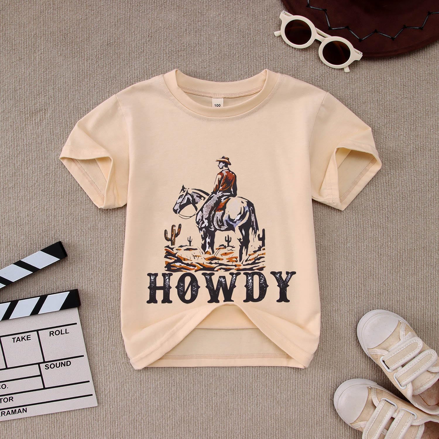 SOFEON Toddler Baby Boy Howdy Shirt Rodeo Western Graphic Letter Short Sleeve T-Shirt Kids Funny Cowboy Summer Tee Tops - Image 3
