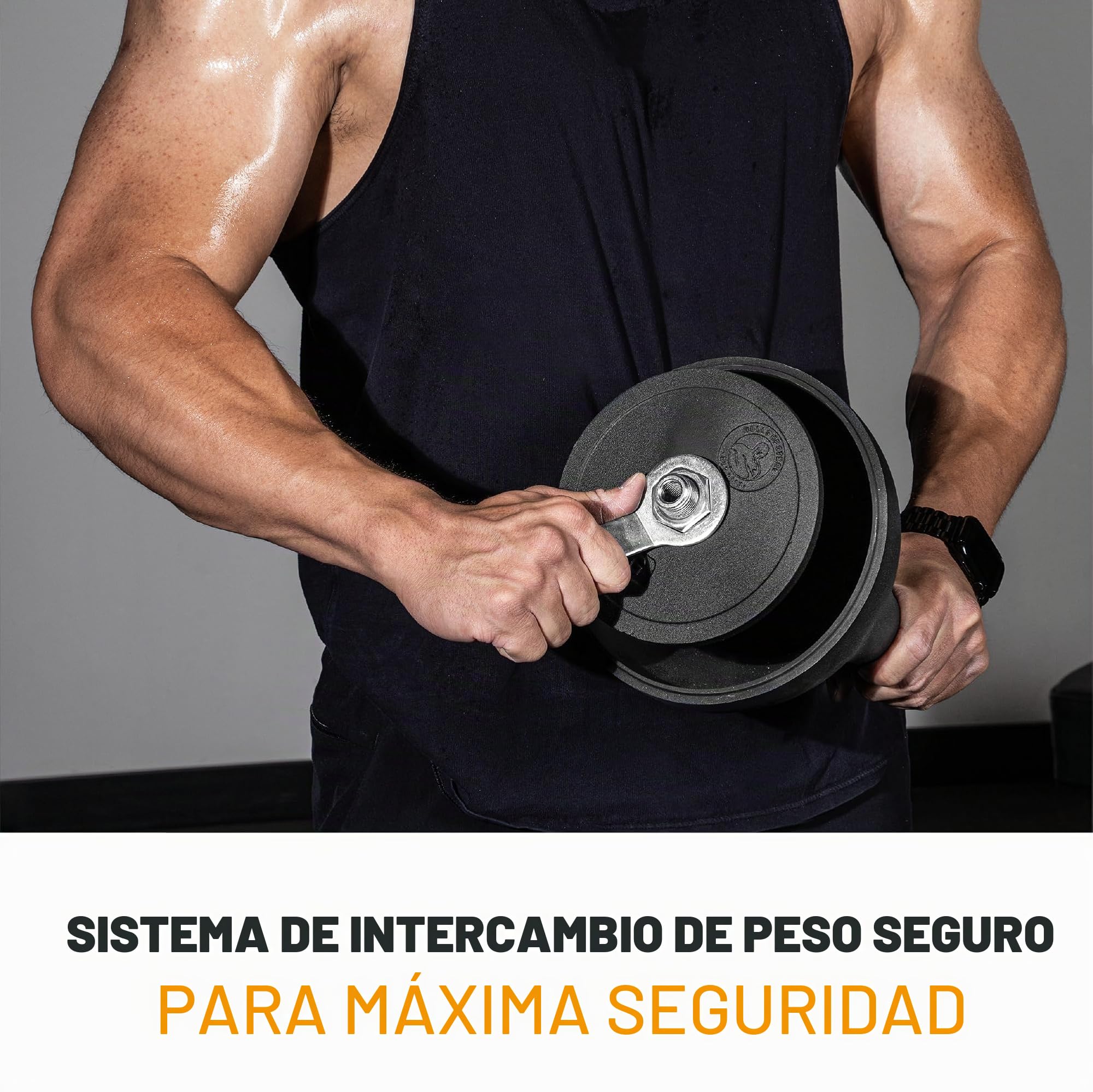 Bells of Steel Pesa rusa ajustable – Gimnasio comercial y en casa – Pesas rusas de entrenamiento de fuerza para entrenamientos de cuerpo completo – Cierre de tornillo para discos de peso – Mango