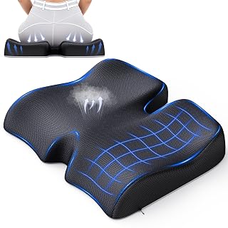Benazcap 2025 Upgraded Large Thickened Seat Cushion for Wheelchair/Office Chairs, Wheelchair Cushion/Desk Chair Cushions/Office Chair Cushion,Soft Memory Foam, Breathable Fabric,Non-Slip Bottom, Black - Amazon product rated Grade A