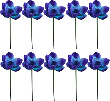 Artificial Flowers Real Touch Orchid Set of 10 Purple