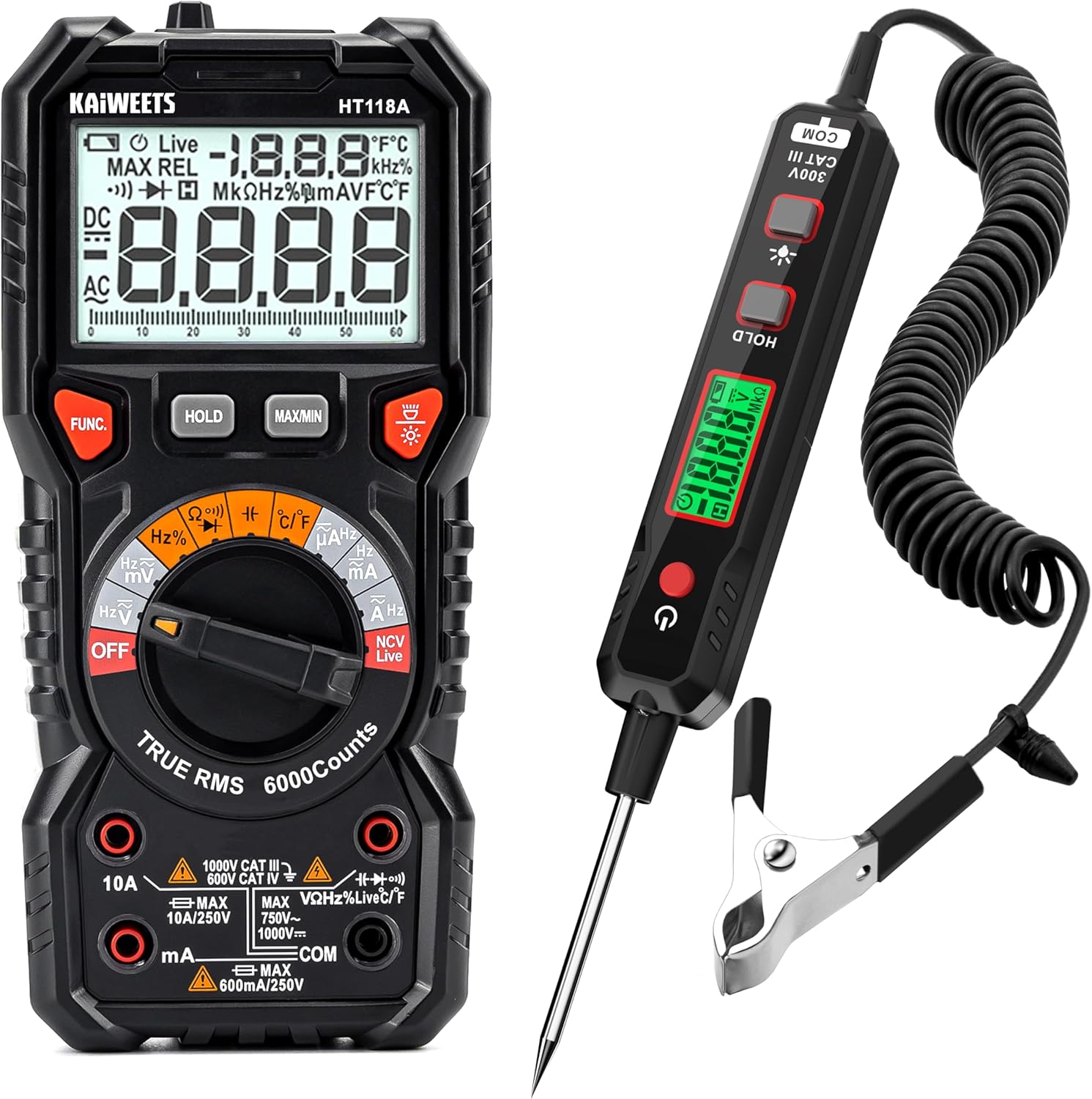 KAIWEETS Digital Multimeter and KAIWEETS 0.8V-100V DC Smart Automotive Test Light