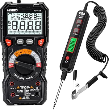 KAIWEETS Digital Multimeter and KAIWEETS 0.8V-100V DC Smart Automotive Test Light
