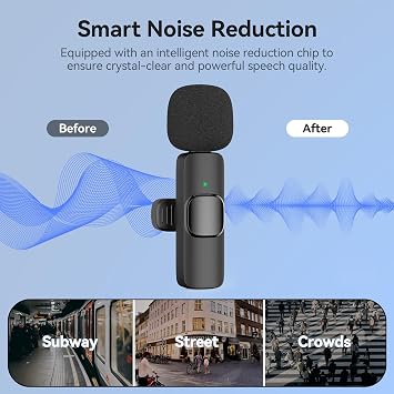 Oraolo USB-C Mini Wireless Lavalier Microphone for iPhone Android, 2 Pack Professional Lapel Mics for Recording, Clip-on Mic with Noise Reduction, Lav Mic for Interview TikTok Vlog YouTube