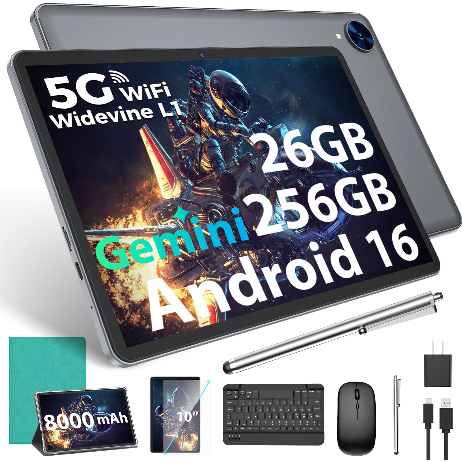 Amazon.com : 2026 Gemini AI Android 16 Tablet, 10 inch Tablet with