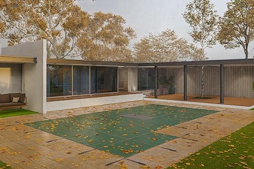 Vista 111 de WaterWarden Cubierta de seguridad sólida para alberca enterrada, cumple F1346 de la ASTM según UL, triple costura, con accesorios, 16 x 40 pies