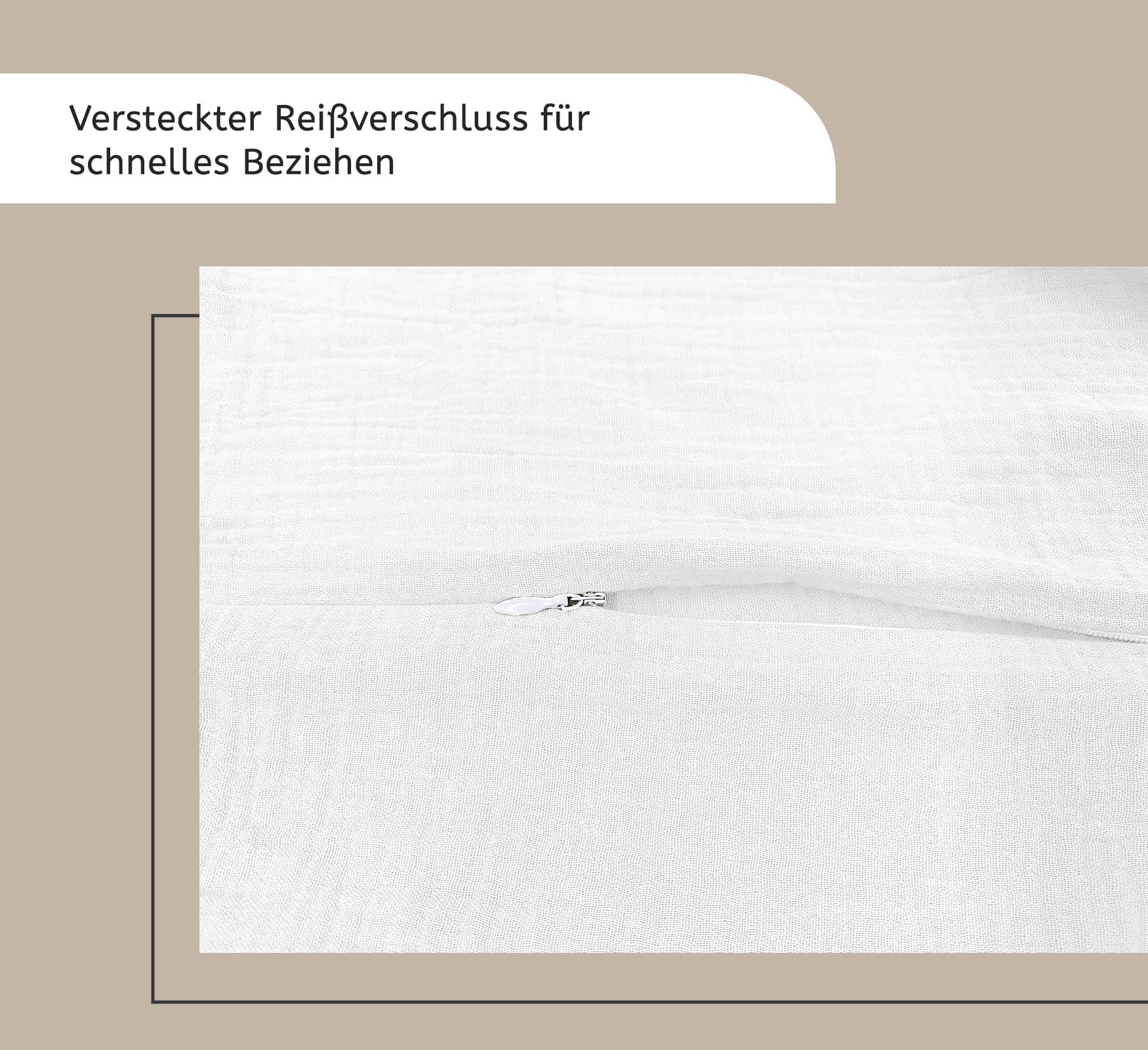 Musselin Bettwäsche 135x200 cm mit Kissenbezug 80x80 Weiß | 100% Baumwolle, blickdichter Musselin, atmungsaktiv, weich, Ganzjahresbettwäsche, OEKO-TEX Standard 100