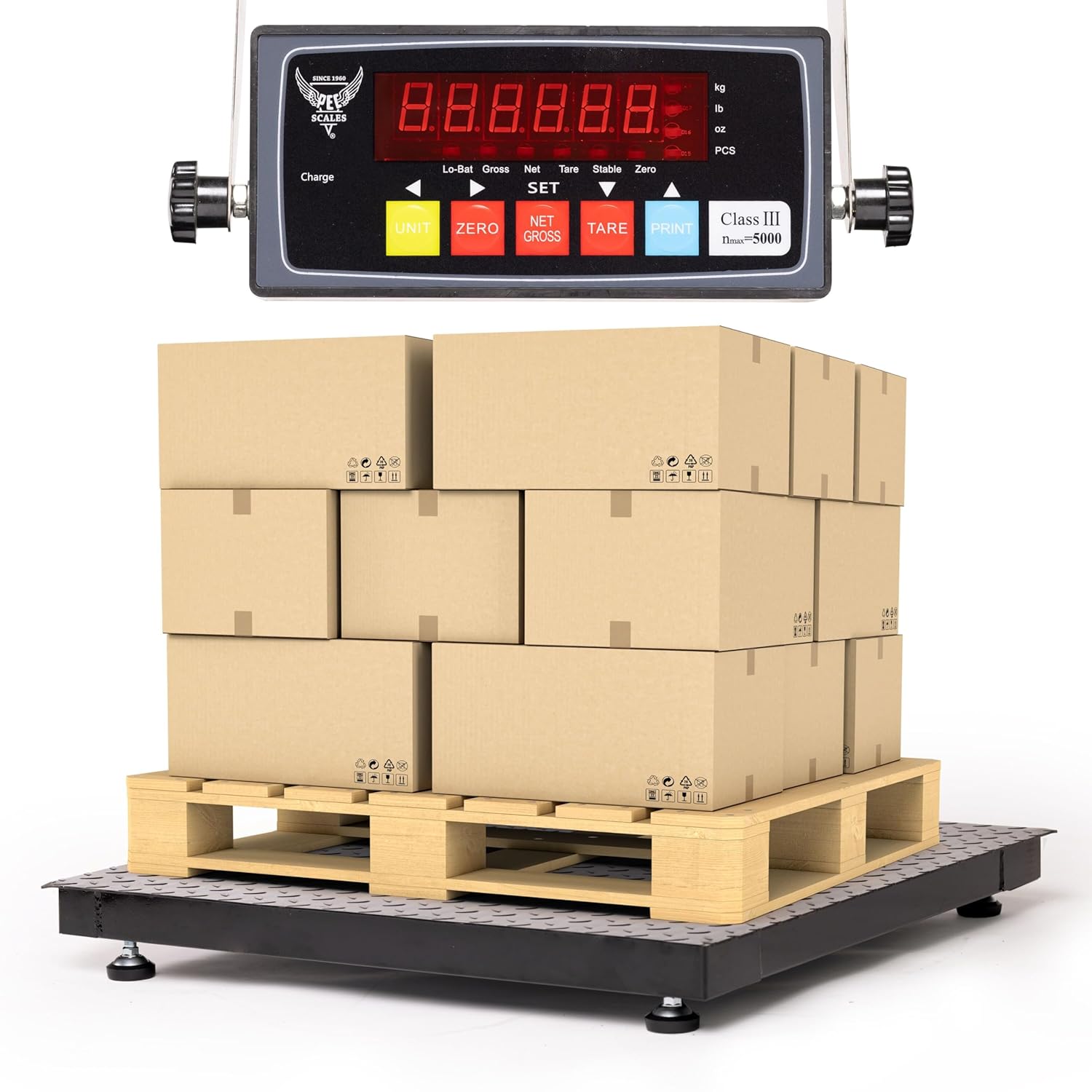 Warehouse Heavy Duty Industrial Pallet Floor Scale with Digital Display Indicator (24x24)