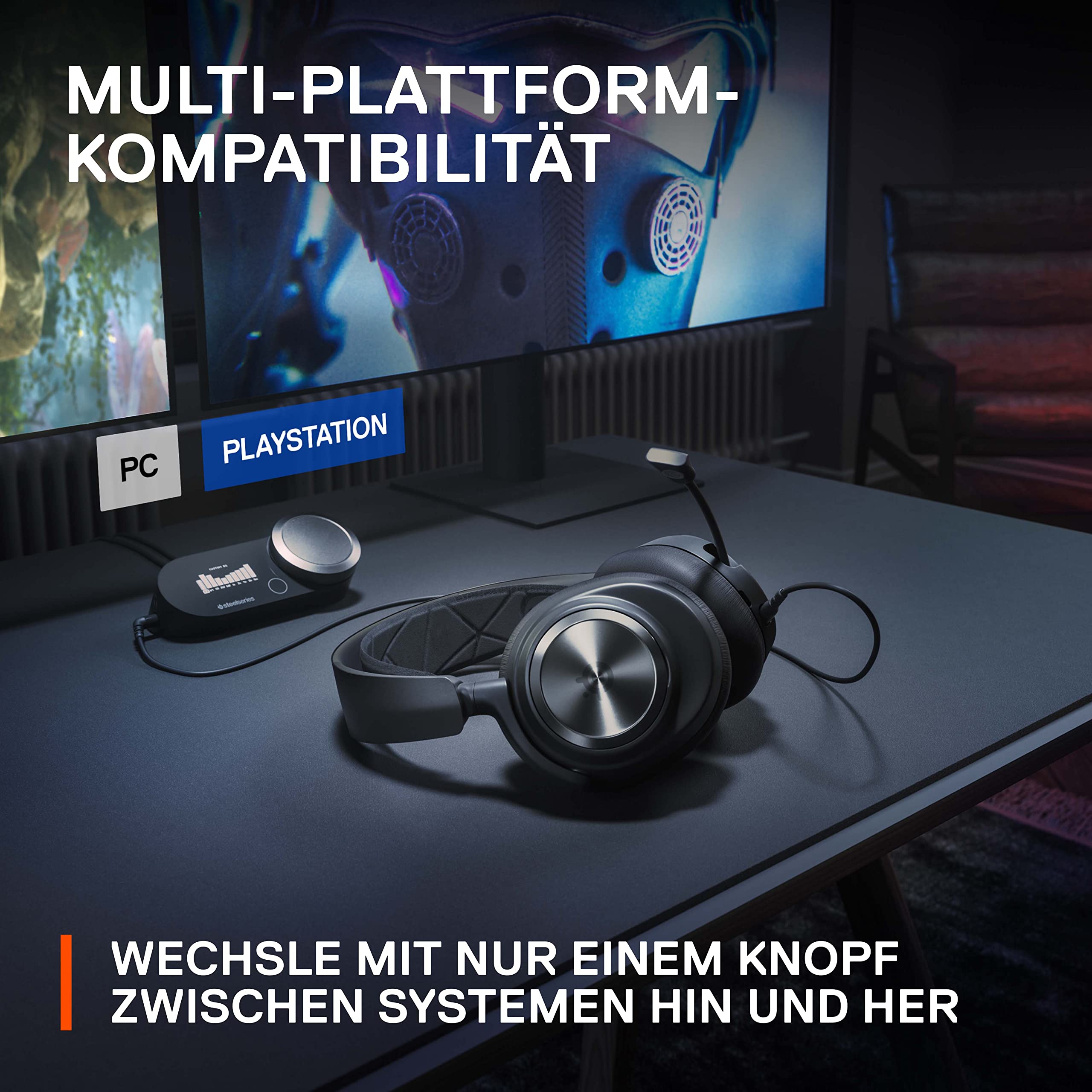 SteelSeries Arctis Nova Pro - Multi-System Gaming-Headset – PC, PS5, PS4, Switch 2 – Hi-Res Audio – 360° Surround-Sound – GameDAC Gen 2 – ClearCast Gen 2-Mikrofon