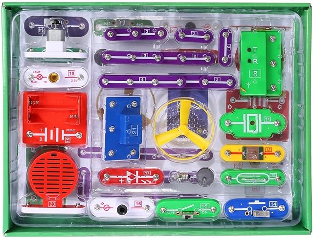 VFENG 335 Circuit Kits for Kids Circuit Experiment Kits Science Kits Electric Circuit Kits With 31 Snap parts Educational Science Kit Toy Boys Girls