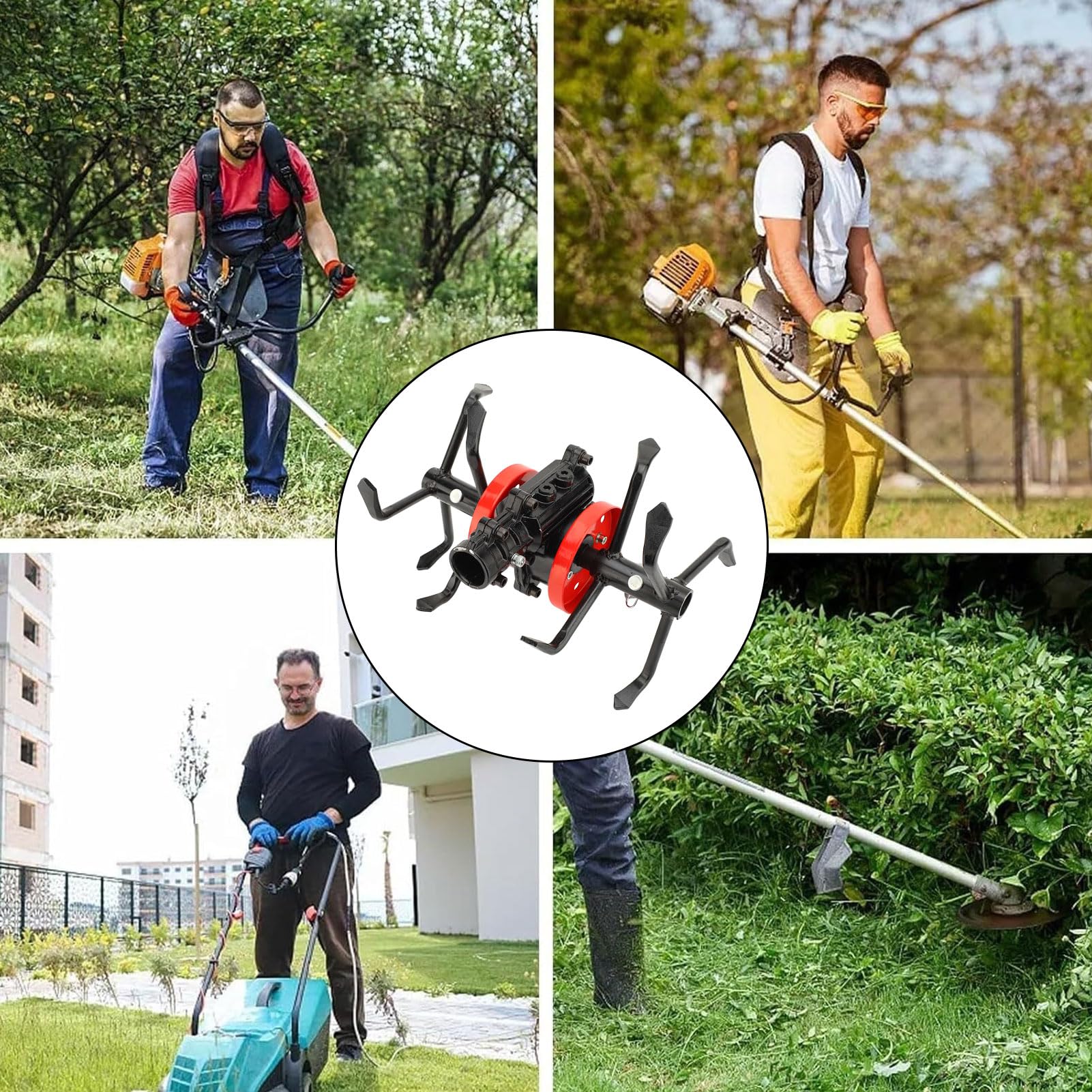 Przystawka do Kultywatora Ogrodowego, 6 Zębów Kultywatora z Pazurami do Prac Ogrodniczych o 9 Zębów, Przystawka do Pługa do Kosy Spalinowej, Zjadacz Chwastów, Kosiarka do Trawy
