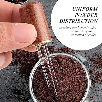 NYGGTYK 2 Piezas Herramientas De Mezcla De Café, Accesorios para Cafeteras, Aguja De Polvo De Tela De Café, Batidora De Café De Acero Inoxidable.3
