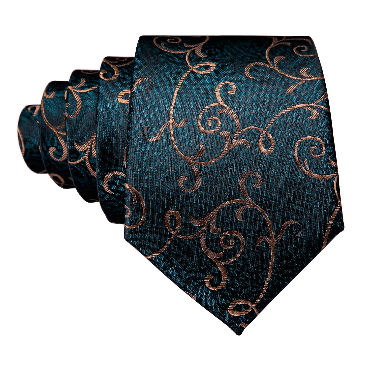 Barry.Wang Green Mint Teal Men Tie Hanky Cufflinks Set Jacquard Olive Sage Lawn Cyan Necktie For Male Wedding Business Gift