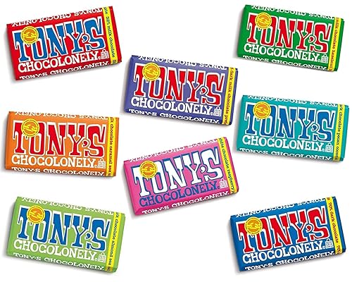 Tonys Chocolonely Veriaty - Paquete de 8 sabores 635 onzas en Sanisco Packaging