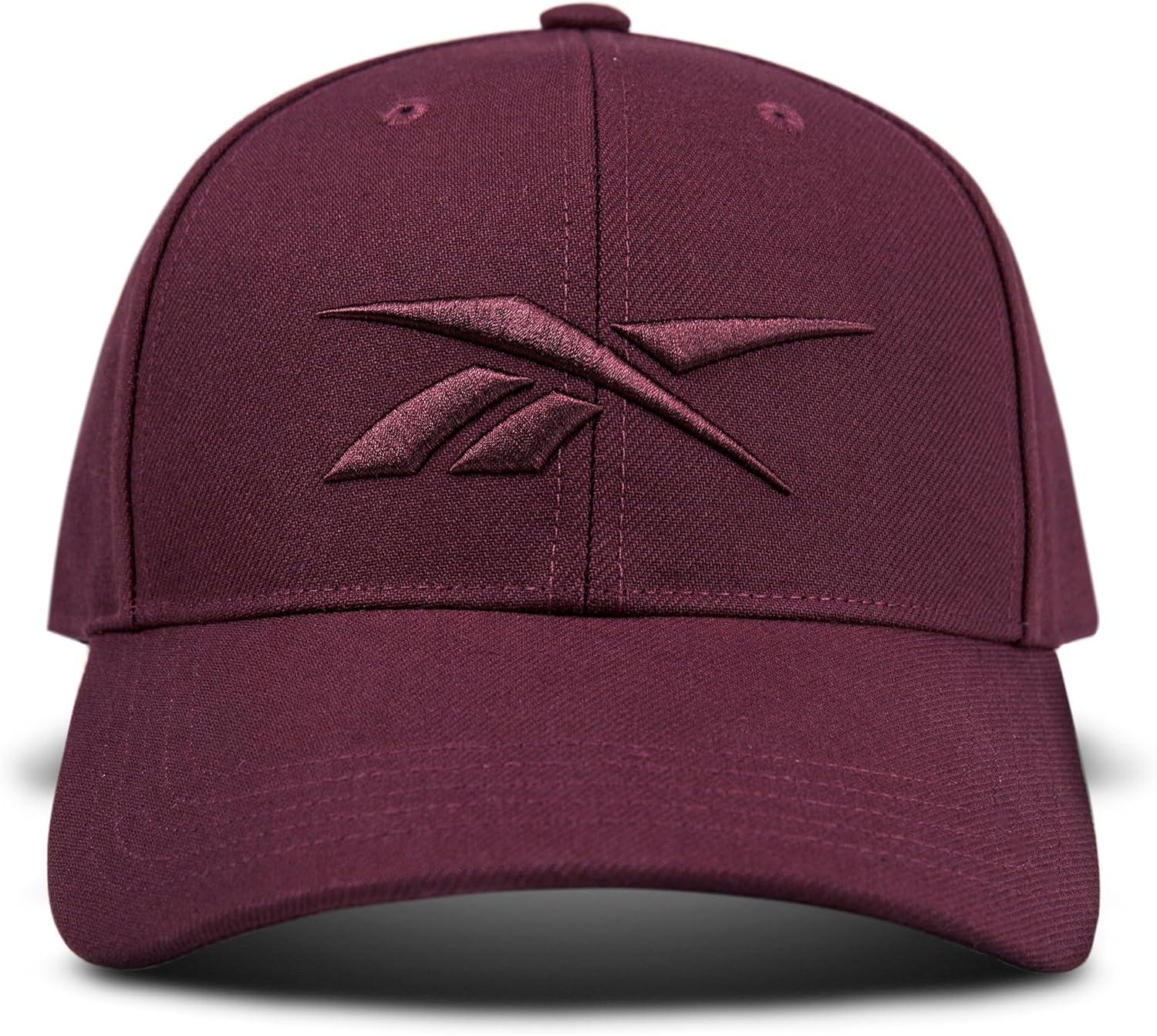 Reebok Vector Baseball Hat | Snapback | Six Panel | Casual | Everyday | Sun Protection | Lightweight | Breathable - Maroon