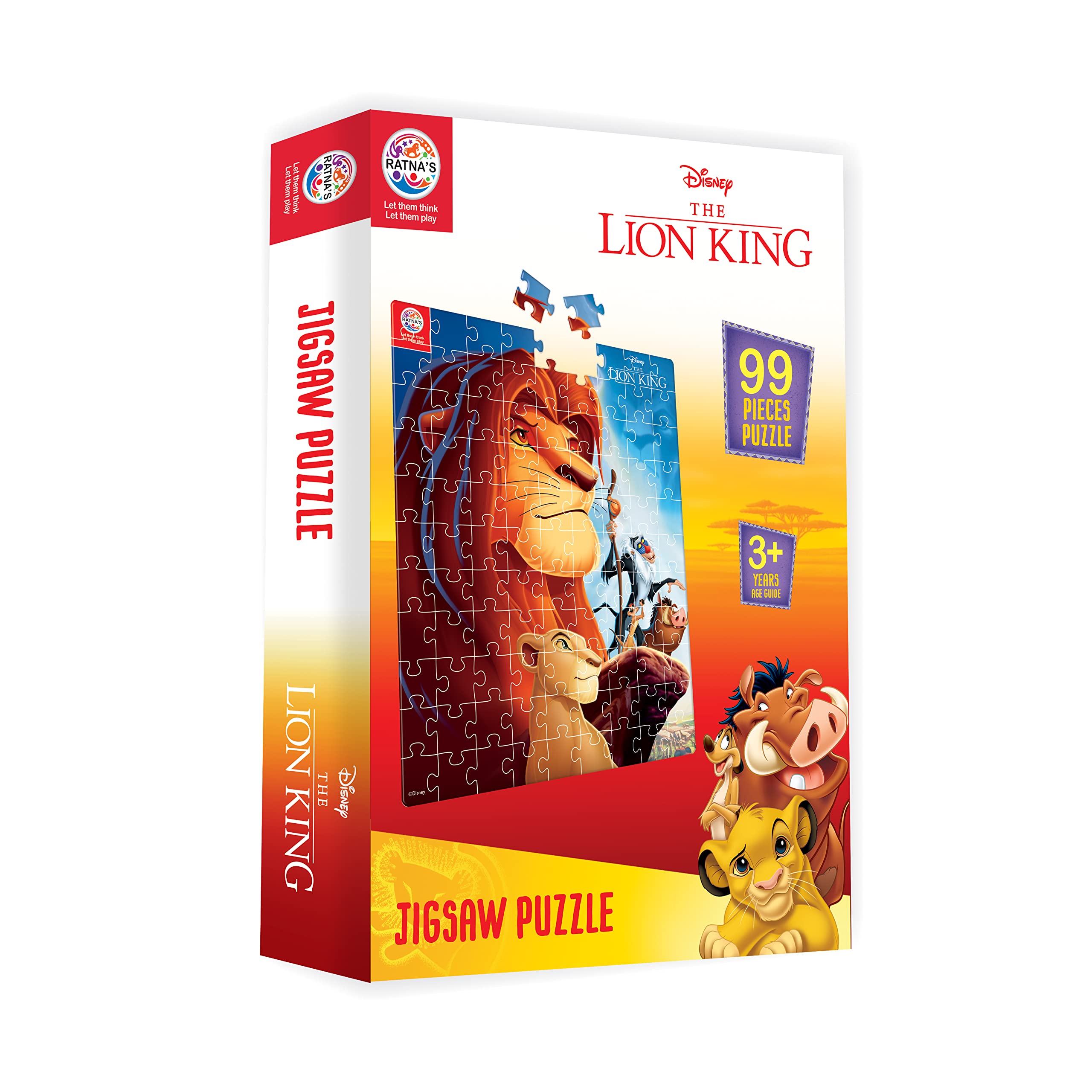 Ratna's 99 Pieces Disney & Marvel Series Jigsaw Puzzle for Kids. Puzzle Size 44.5cm X 37cm (Lion King)