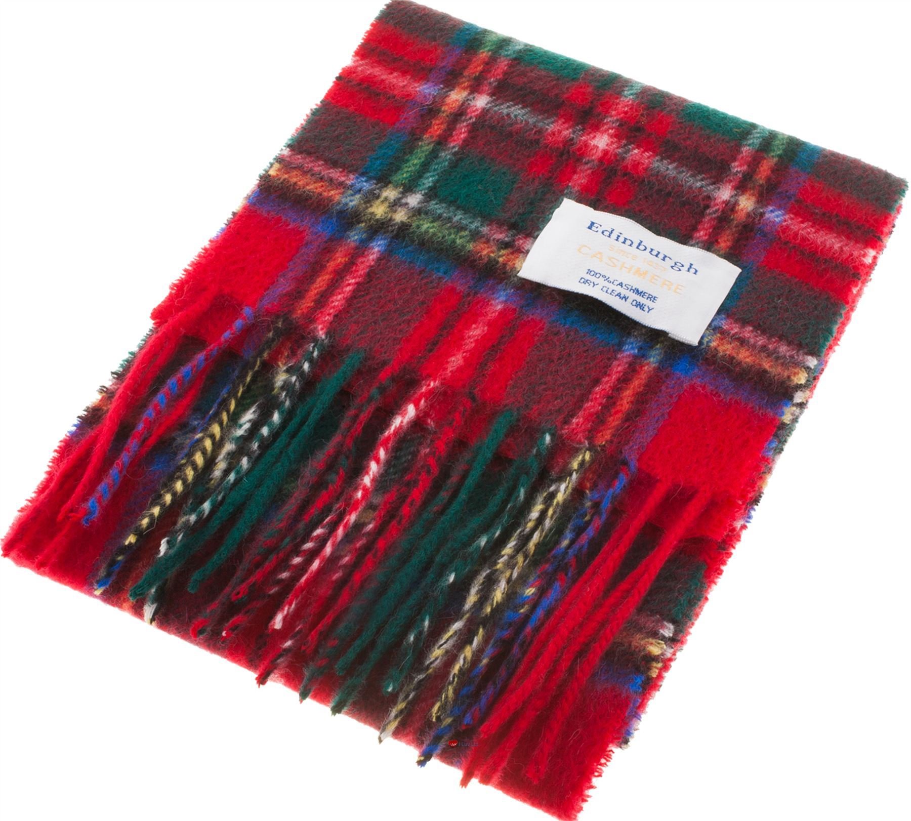 I LUV LTDMini Edinburgh brand Cashmere Scarf in Royal Stewart Tartan