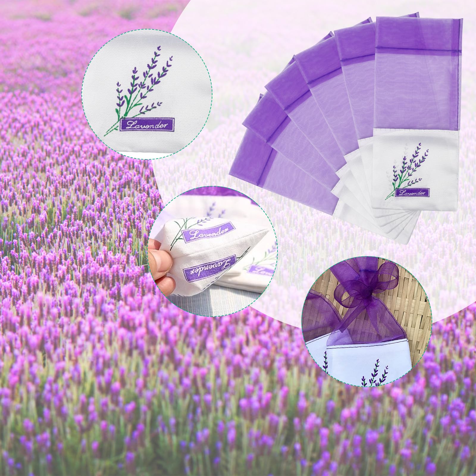 BESTYASH 4pièces Sachets Lavande Vides Respirants Toile