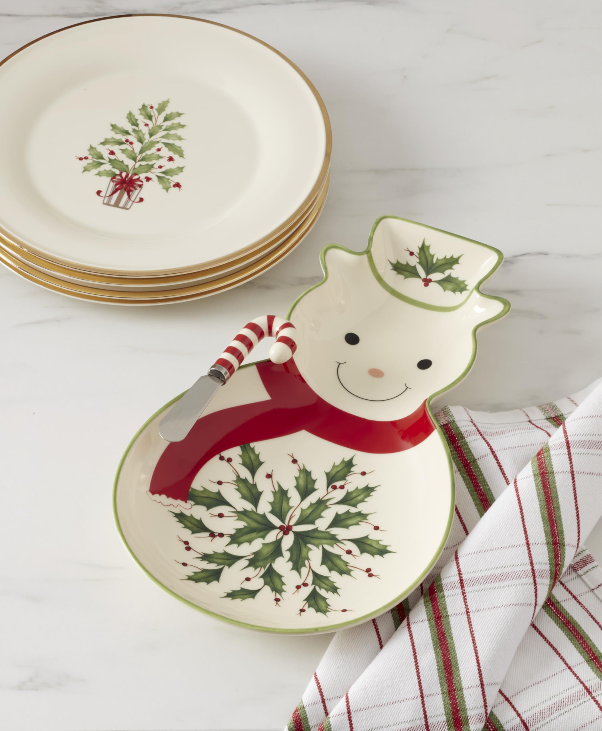 Amazon.com | Lenox 898269 Holiday Tray with Spreader, Christmas