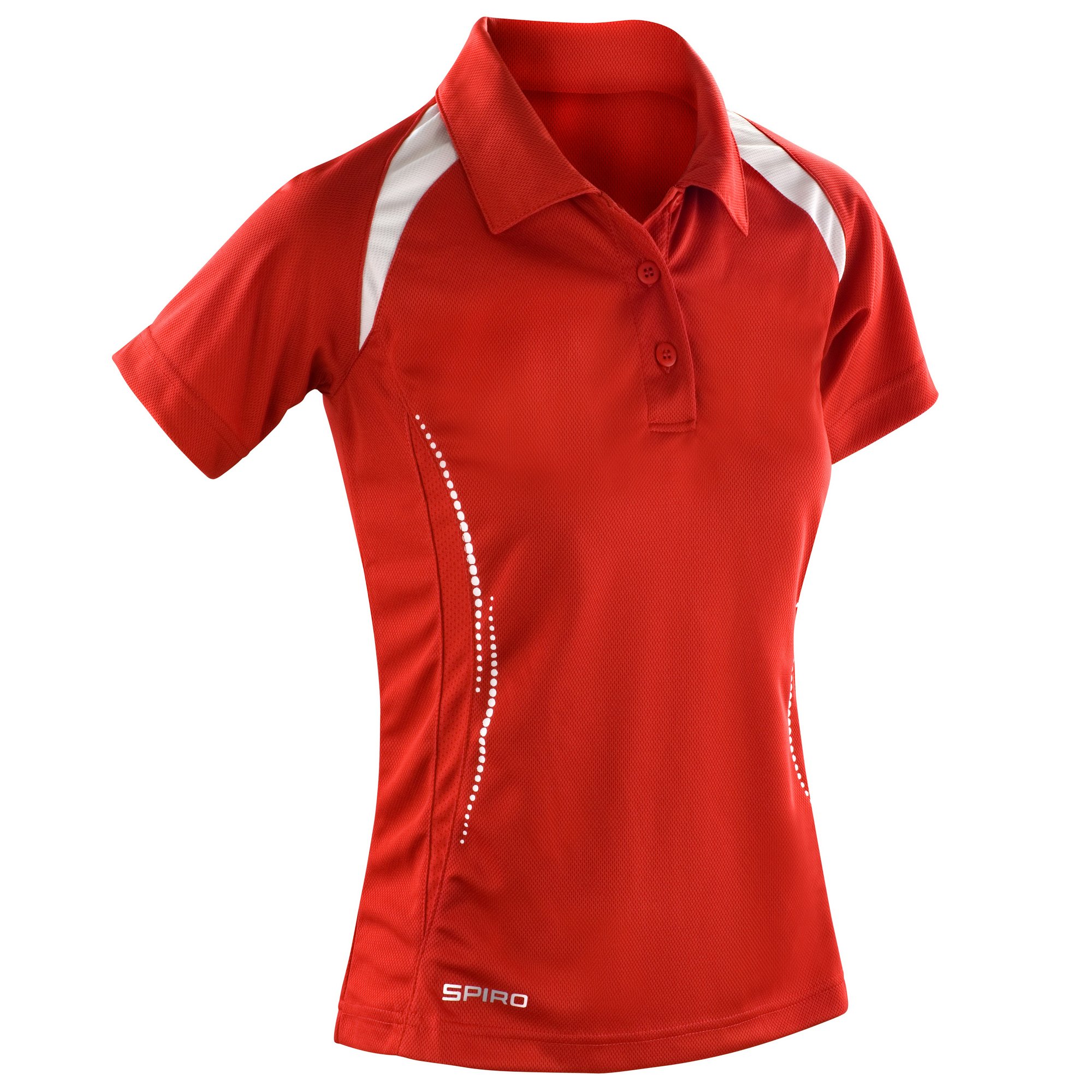 Spiro Womens/Ladies Sports Team Spirit Performance Polo Shirt (XL) (Red/White)