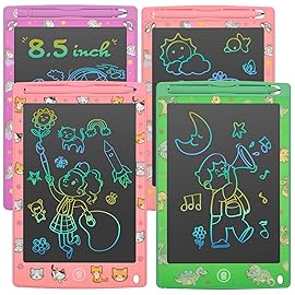 4 Pack LCD Writing Tablet for Kids 8.5 Inch Colorful Electronic Writing Drawing Pads Portable Doodle Board Gifts Travel Toys for Kids Boys Girls 3 4 5 6 Year Old