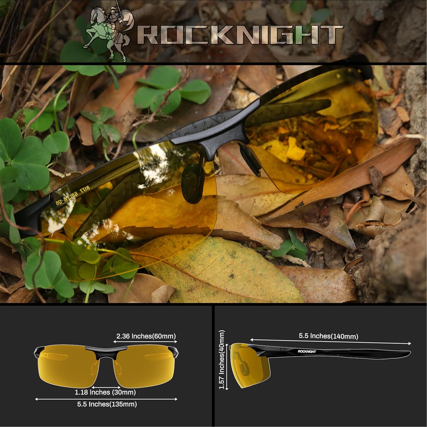 ROCKNIGHT Driving HD Polarized UV400 Protection Ultra light Al-Mg Golf Fishing Outdoor Sunglasses - Image 5