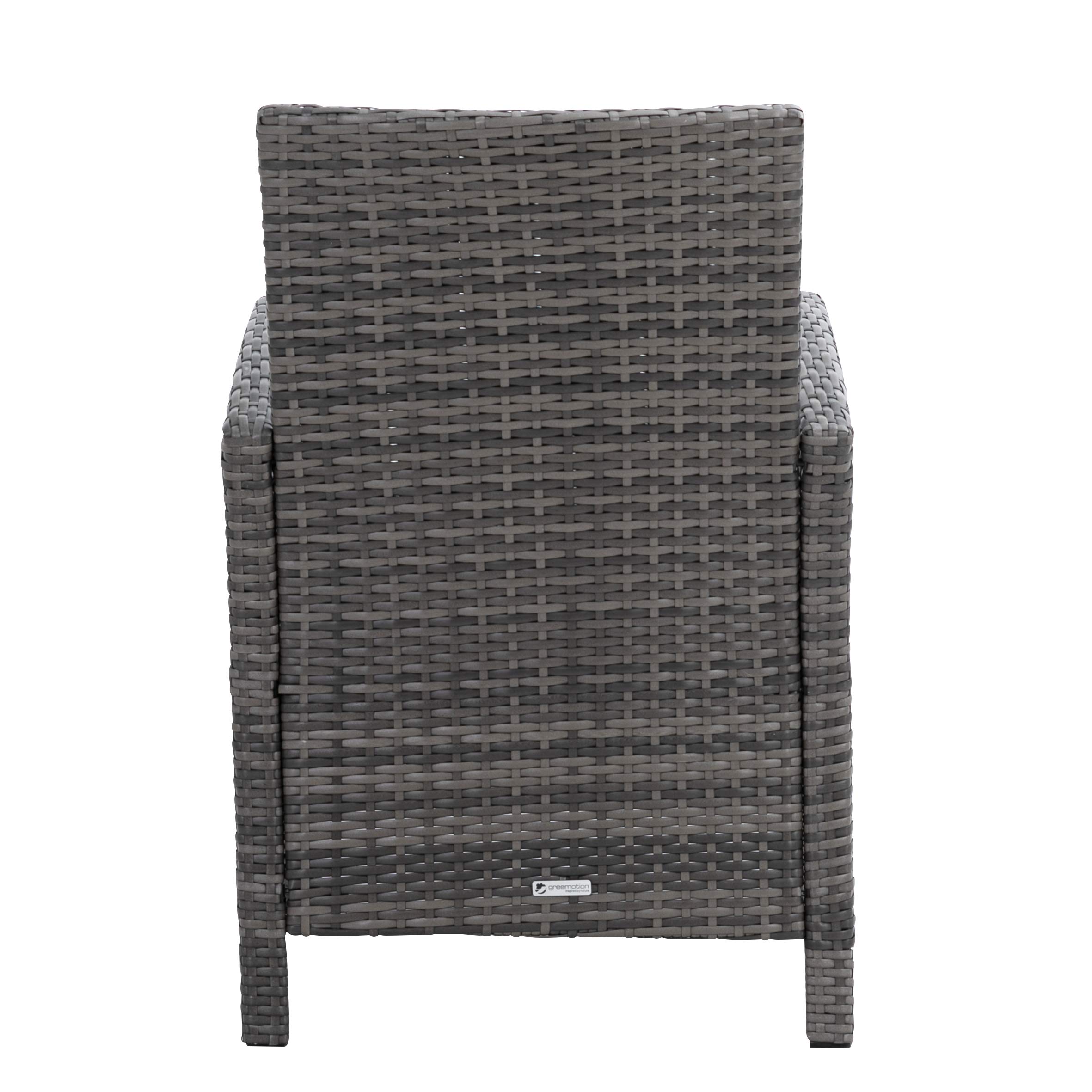 greemotion Fauteil de Jardin Tessin, Chaise de Jardin en Poly Rotin avec Accoudoirs, Fauteuil d’Extérieur Cadre en Aluminium, env. 65 x 90 x 59 cm, Gris