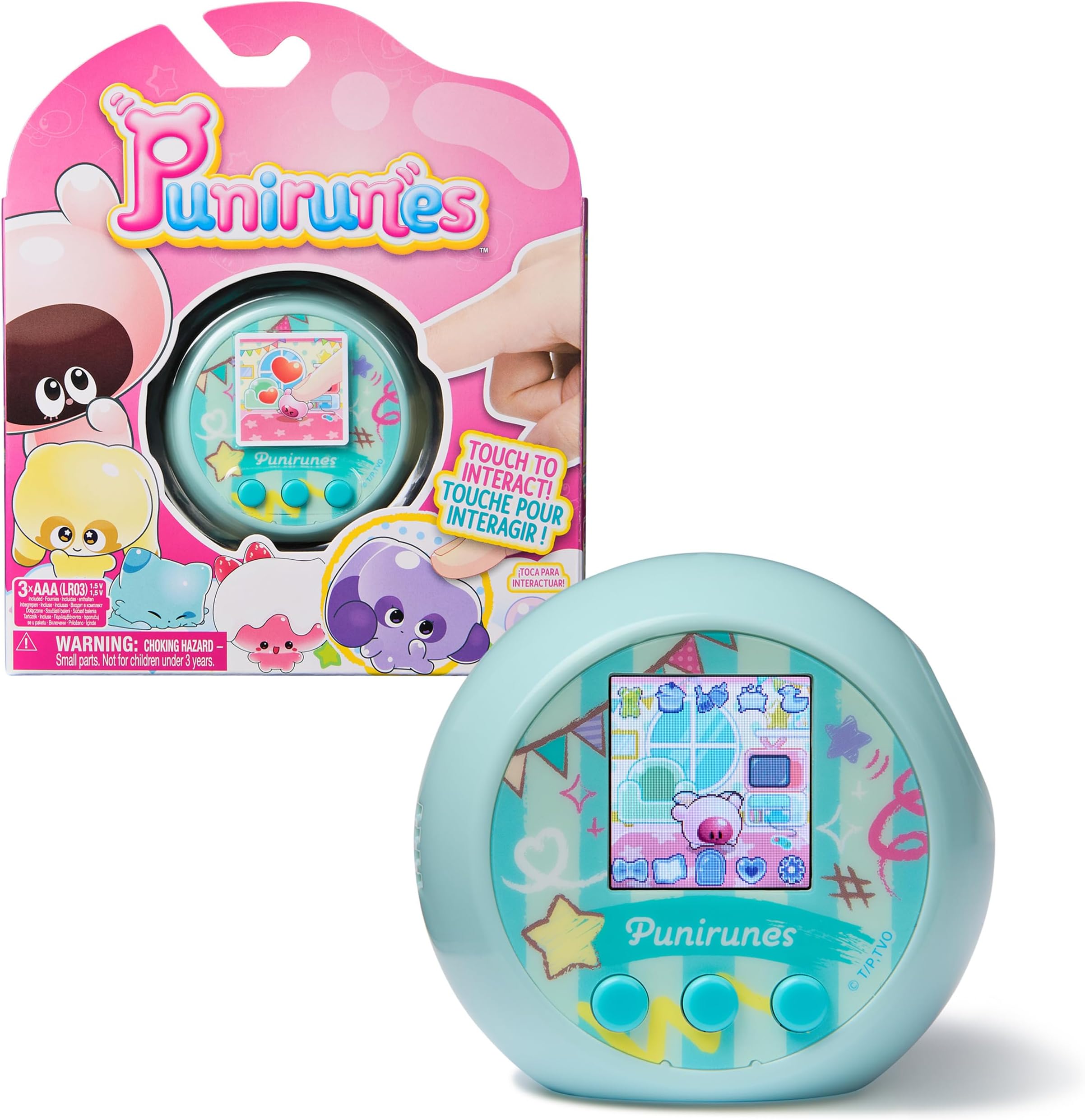 Interactive Digital Toy with 55 Squishy Characters Inside, Reacts to Touch, Color Display, Kids Toys for Ages 5 and up