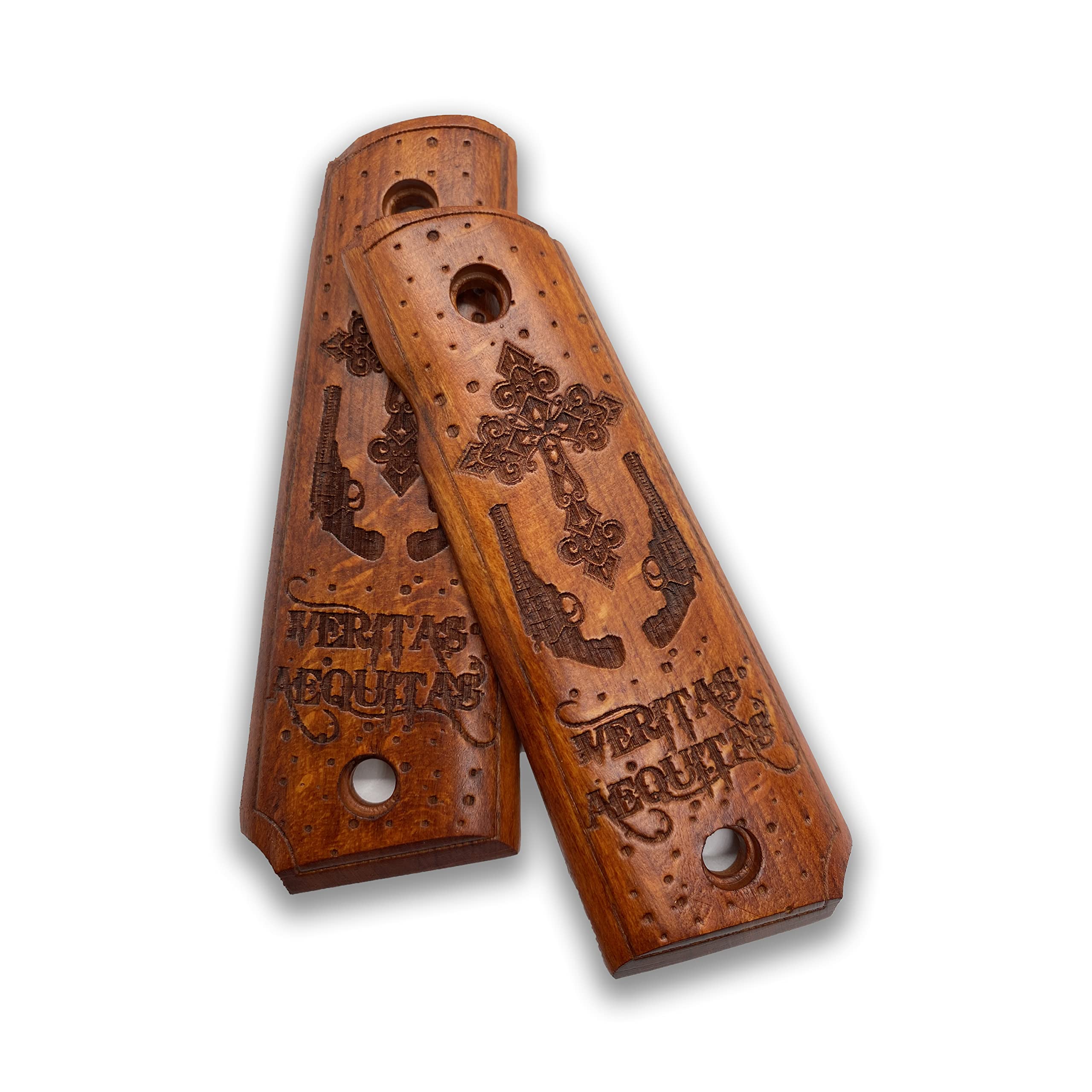 Impugnatura a pistola Colt 1911 realizzata a mano in legno di noce Ars.82