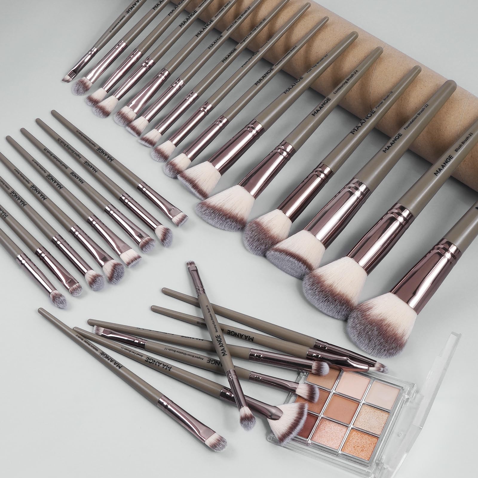 MAANGE Lot de 30 pinceaux de maquillage professionnels pour fond de teint, poudre, blush, anti-cernes, contour, maquillage des yeux et du visage