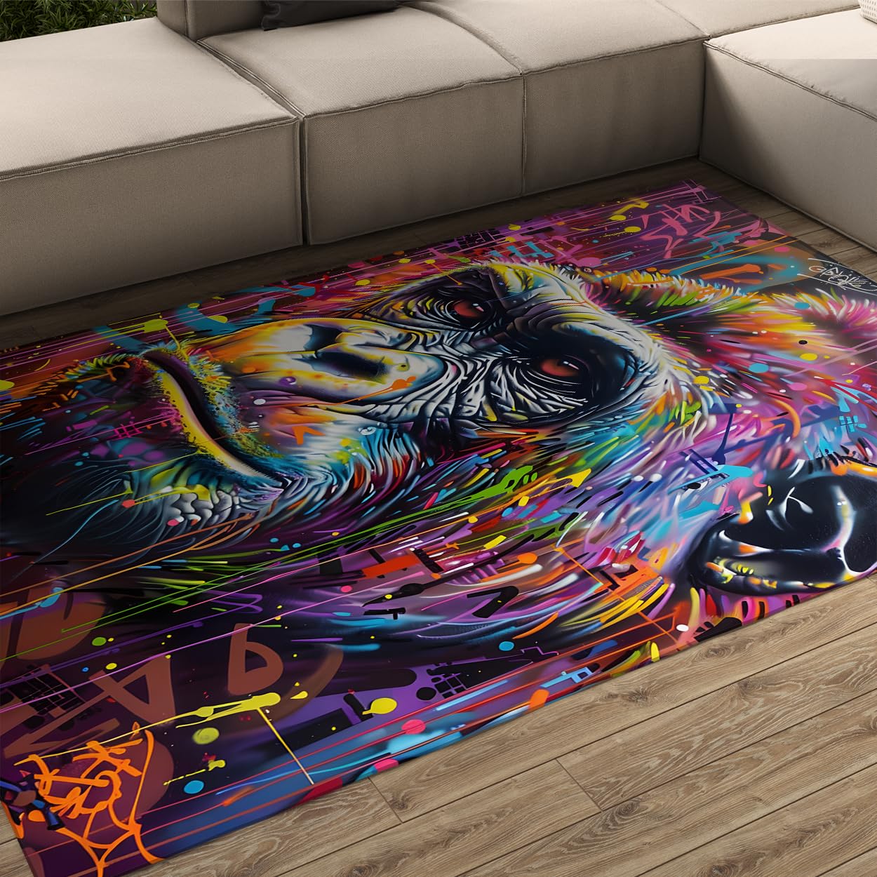 Tapis lavables en machine 100x150cm gorille antidérapant