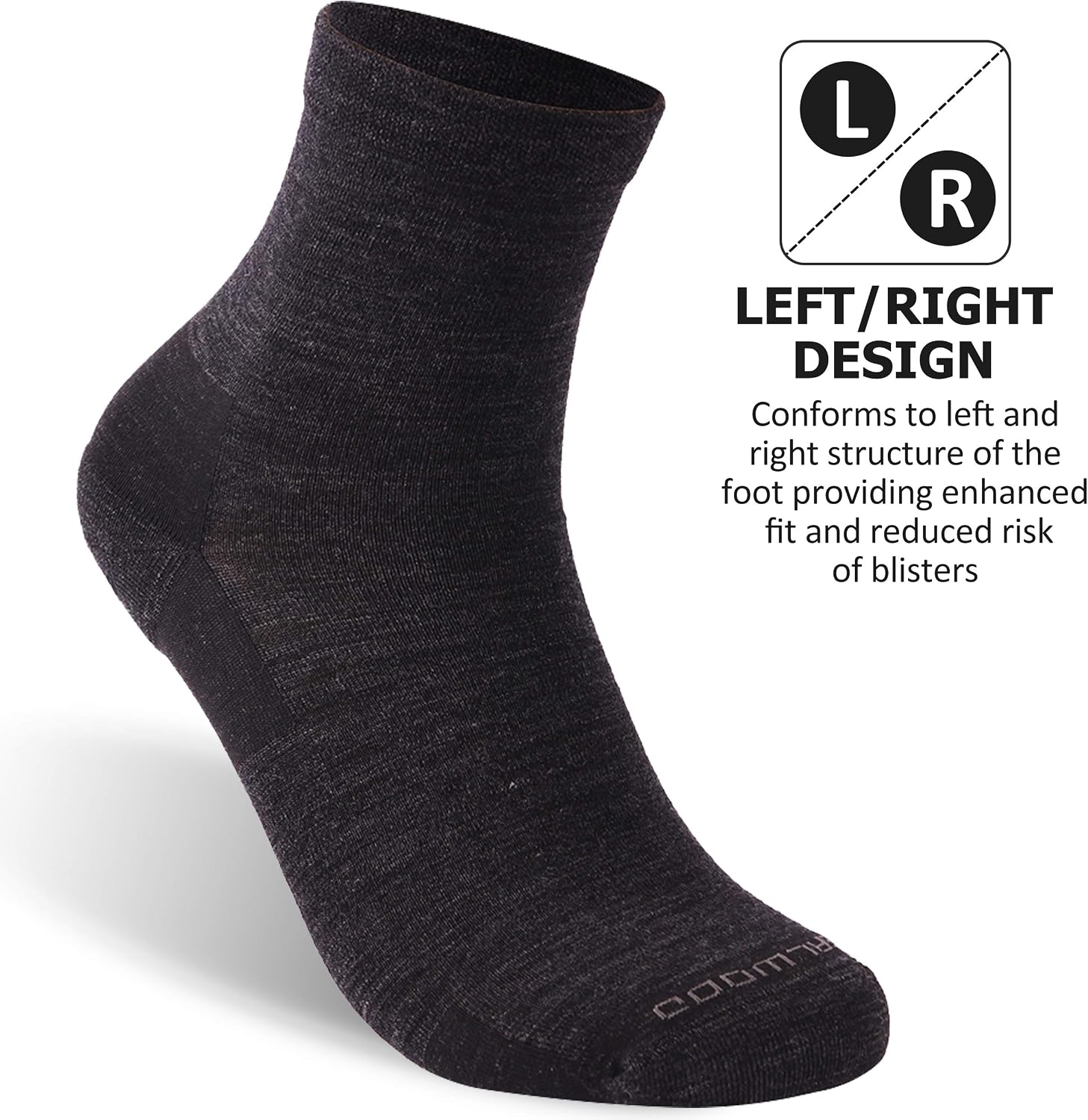 No Show Athletic Socks, ZEALWOOD 3 Pairs Merino Wool Ultra-Light Running Tennis Golf Socks for Men Women