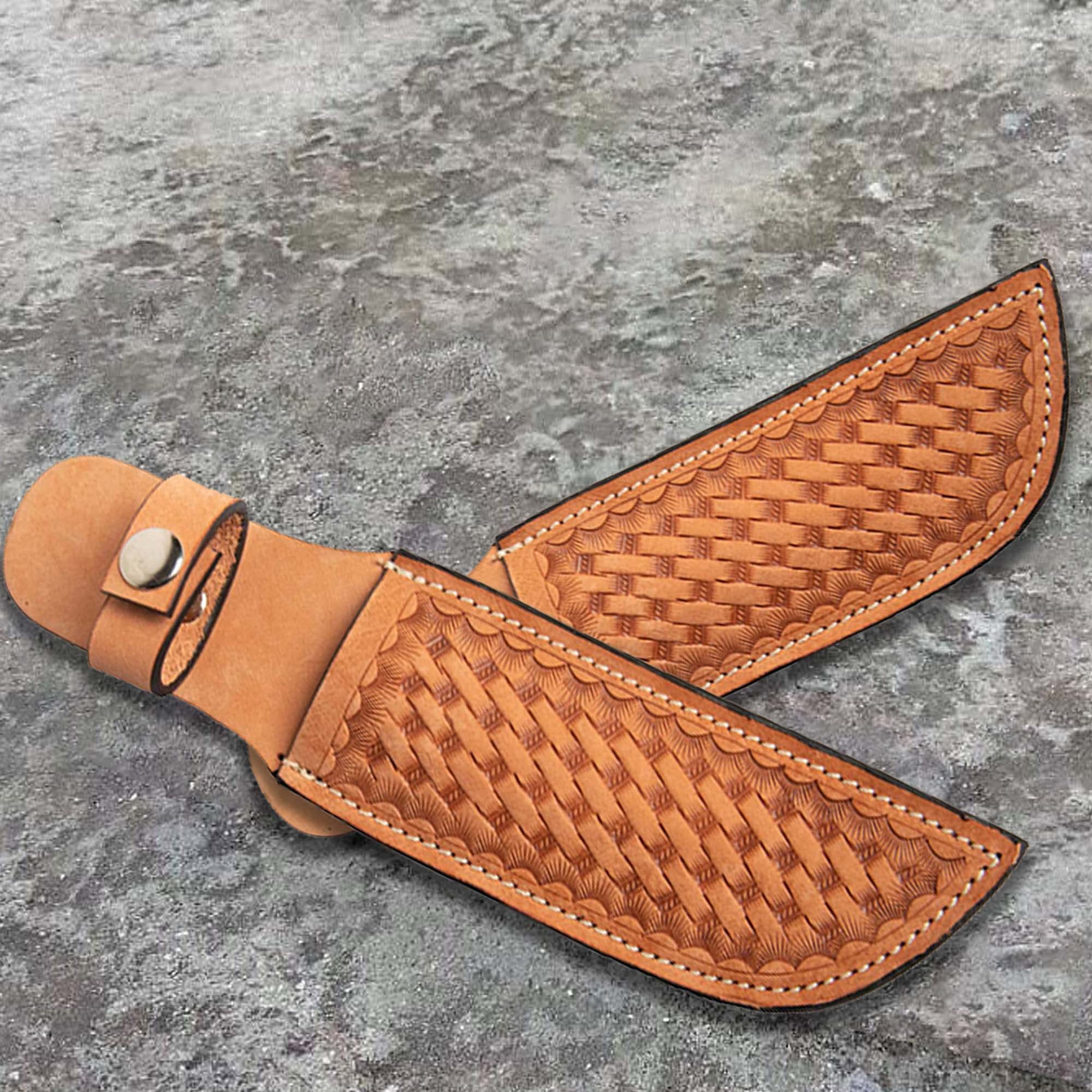 Wonder Care Cassa del Cuoio Genuino Fatti A Mano Vera Pelle Coltello Guaine Con Cintura Loop Tasca Coltello Holder Per Cintura 4.7 "Lama Adatto Coltello Fondina