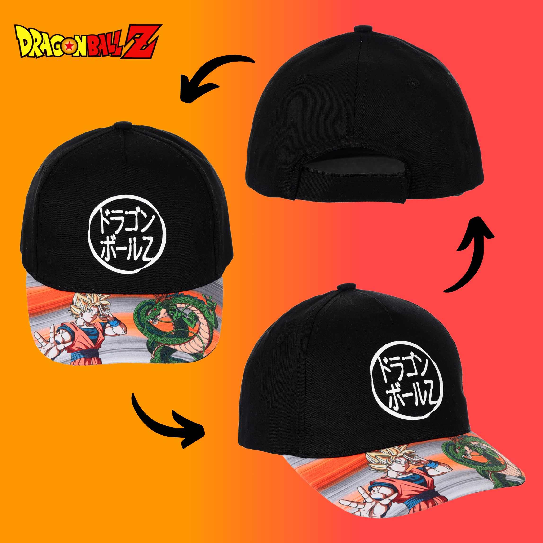 Dragon Ball Z Gorro para Niños, Clasica Gorra de Beisbol, Gorra Shenron y Goku, Regalo para Niños y Adolescentes