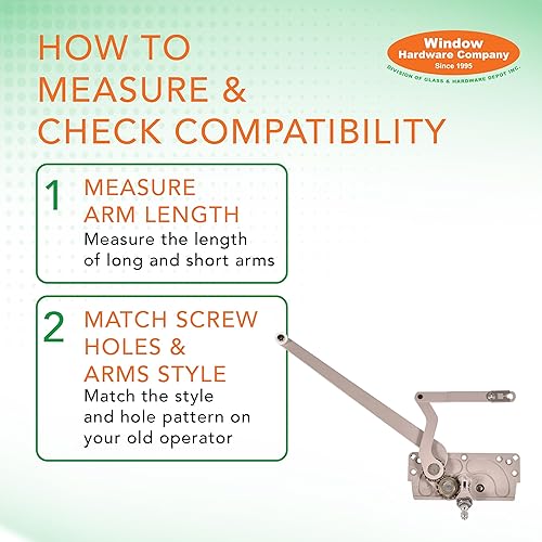 Miniatura 4 de EntryGard - Manivela de ventana de 4-716 pulgadas 20810  Serie N 15 de doble brazo  Reemplazo de manivela de ventana  E-Gard, mano izquierda