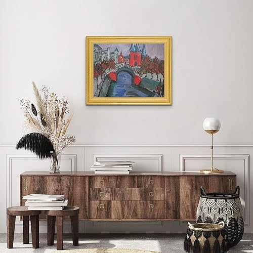 Miniatura 3 de Lost Cabin Red Elisabeth Riverbank Berlin de Ernst Ludwig Kirchner Lienzo en marco biselado dorado Reproducción de pinturas de obras de arte finas