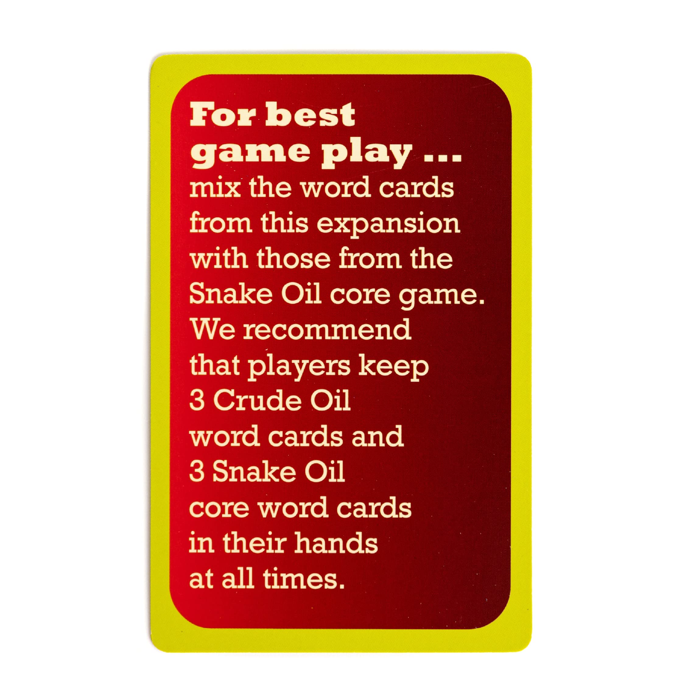 Amazon.com: SNAKE OIL Crude Oil - Uncensored Game Expansion Pack for Adults  - The Spicy Selling Party Game : Toys & Games