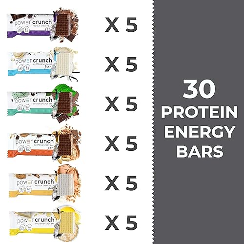 Miniatura 3 de Barritas de proteína Power Crunch, paquete surtido, en 6 sabores, barras de 1,4 onzas (30 unidades). Snacks altos en proteínas con delicioso sabor