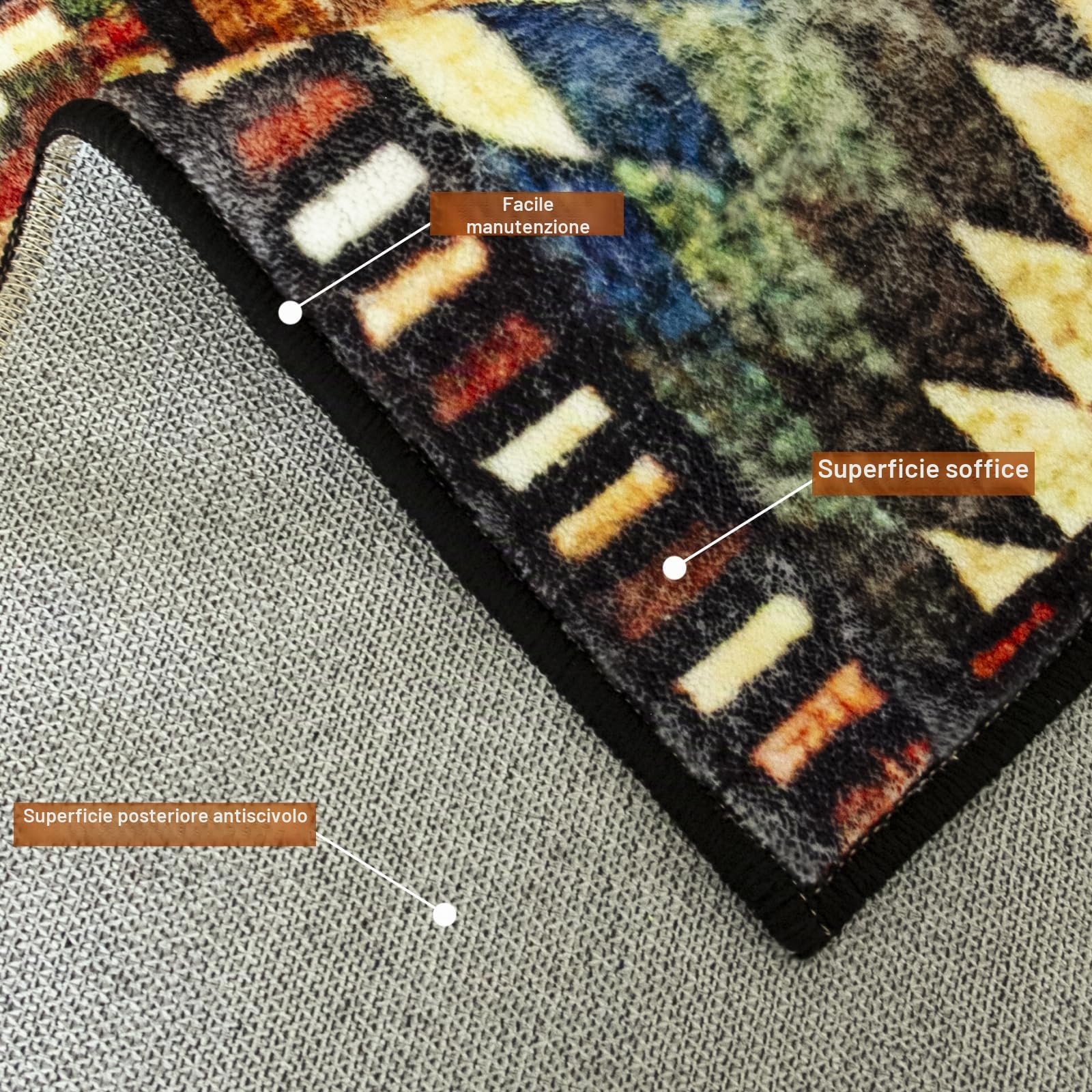 Tappeto quadrato, 120 x 120 cm, motivo geometrico marocchino, a pelo corto, per soggiorno, antiscivolo, lavabile, per camera da letto, cucina, stanza dei giochi, decorazione per la casa.