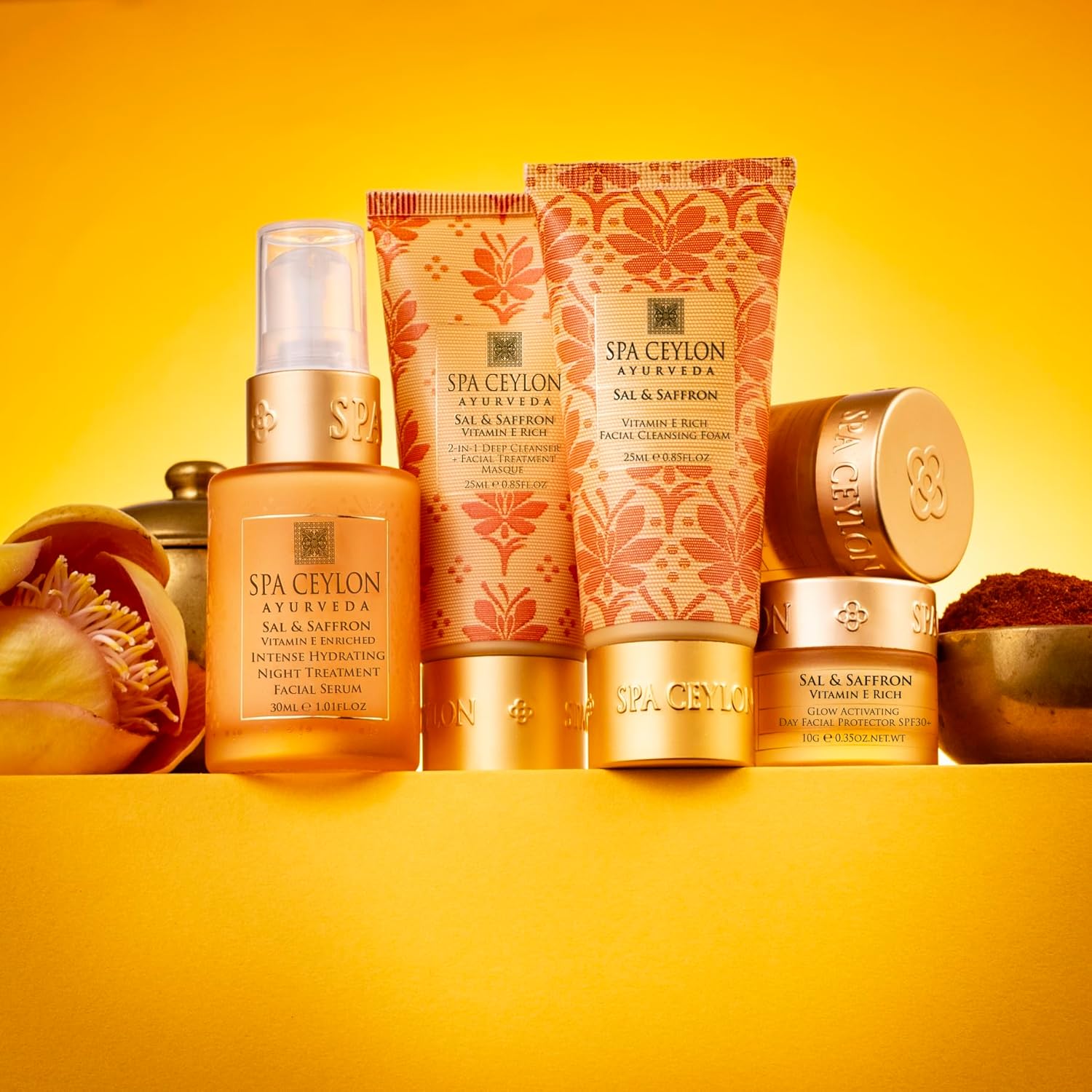 SPA CEYLON SAL & SAFFRON - VITAMIN E ENRICHED - SKIN CARE SET | Sal and Saffron | Vitamin E Enriched | Skin Care Set for a Complete Beauty Ritual | Body Care set - Image 3
