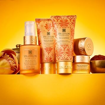 SPA CEYLON SAL & SAFFRON - VITAMIN E ENRICHED - SKIN CARE SET | Sal and Saffron | Vitamin E Enriched | Skin Care Set for a Beauty Ritual | Body Care set