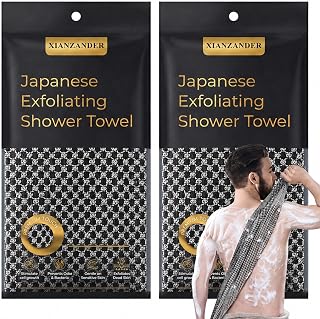 2pcs Japanese Exfoliating Towel - Extra Long Washcloth for Men and Women, Body Scrub for Cleaning and Spa