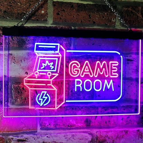 Cartel de neón st6-j2850 para sala de juegos, de TV, bar o club, con doble color LED Neon