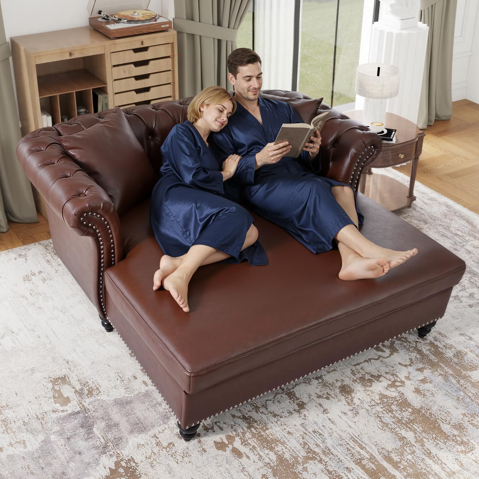 FIRLZY 63 Oversized Chaise Lounge Chesterfield