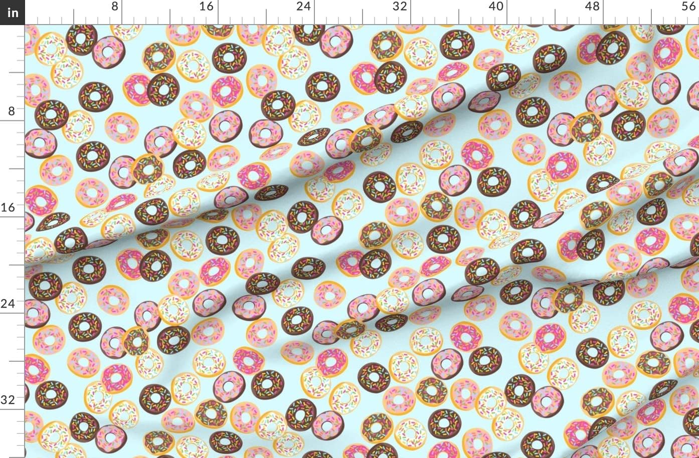 Spoonflower Fabric - Sugar Donuts Doughnut Printed on Organic Cotton Sateen Fabric by The Yard - Sewing Quilting Apparel Home Decor