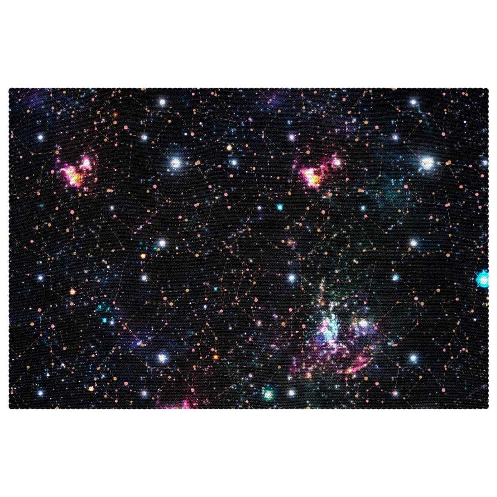Set de table galaxie antidérapant lot de 6 pièces résistantes à la chaleur pour repas de fête