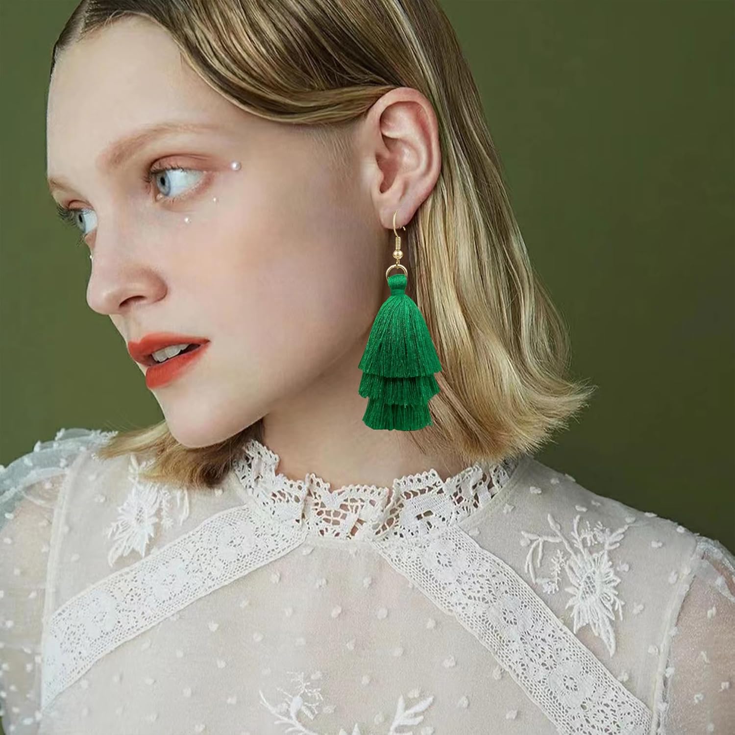 Colorful Tassel Earrings Layered Tassel Earrings Bohemian Dangle Drop Earrings for Women Girls Fashion Jewelry Valentine Birthday Party Gift - Image 4