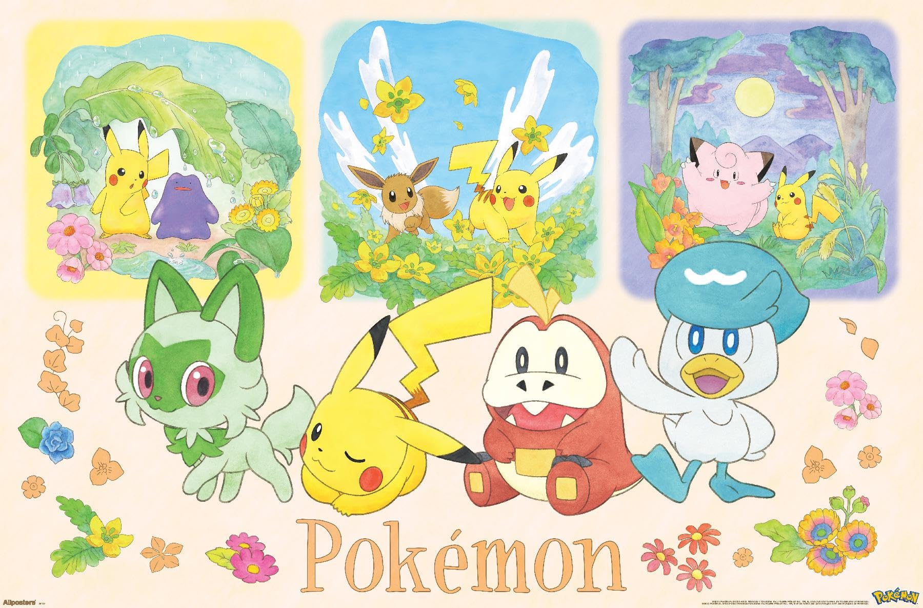 ポケットモンスター ポスター　販促用　B1 Amazon.co.jp: ポケモン:ワンシーン-グループウォールポスター