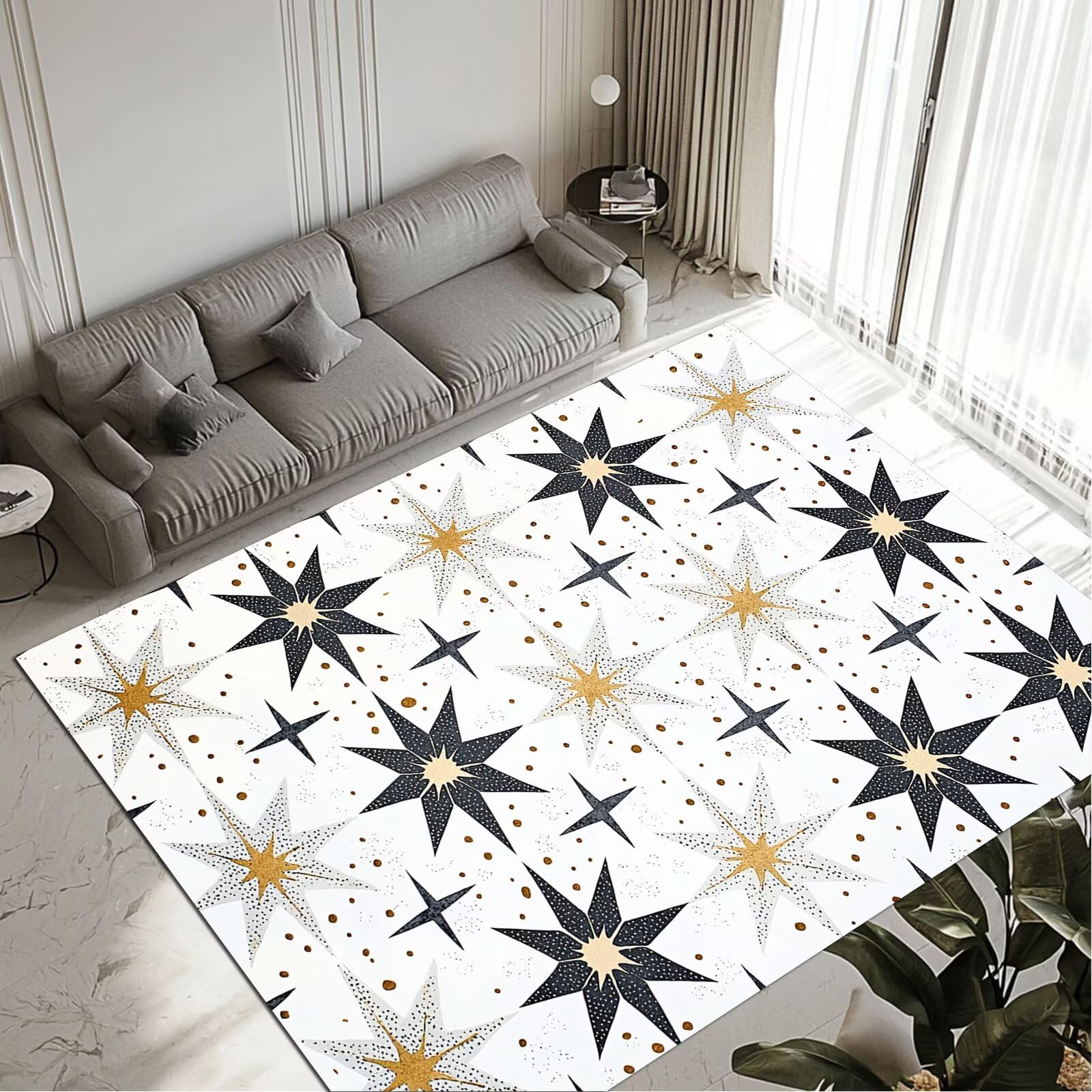 Tapis Stars 80x150cm lavable et imperméable pour salon ou chambre